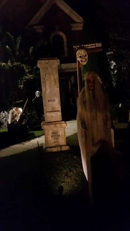 Halloween Graveyard Skull Orchard Cemetery The Mummy, Ghoul, Gallows and Cross Tombstones