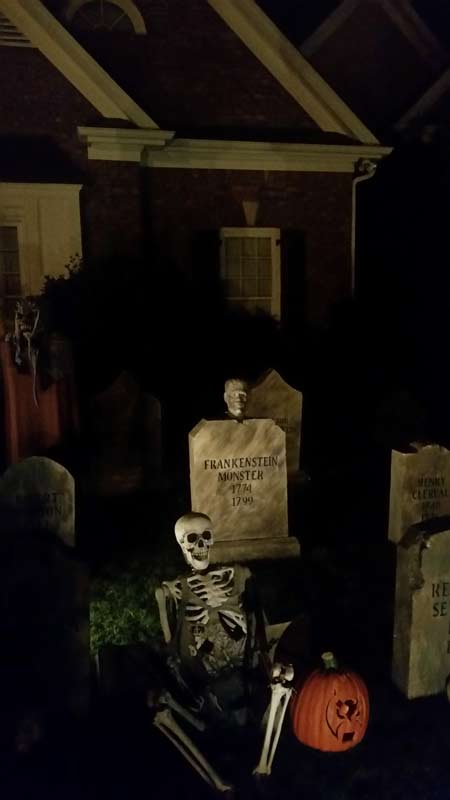Halloween View of Graveyard Skull Orchard Cemetery