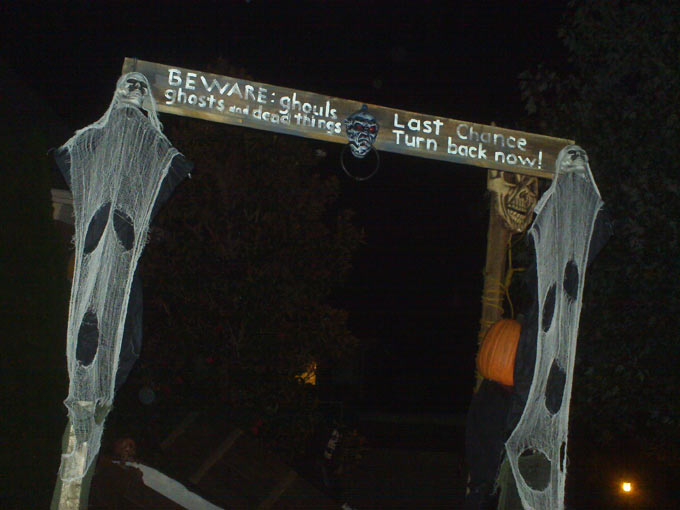 Another Night View of our Graveyard Entrance Banner