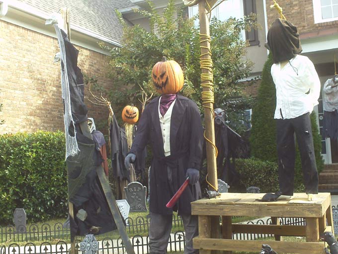 Day View of Gallows, Executioner with Sleepy Hollow Scarecrow in Background