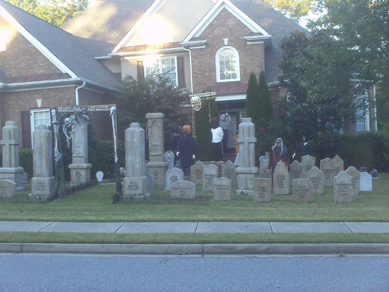 Halloween GraveYard Entrance Gallows, Executioner Ghoul and Ghoul Rising from Crypt