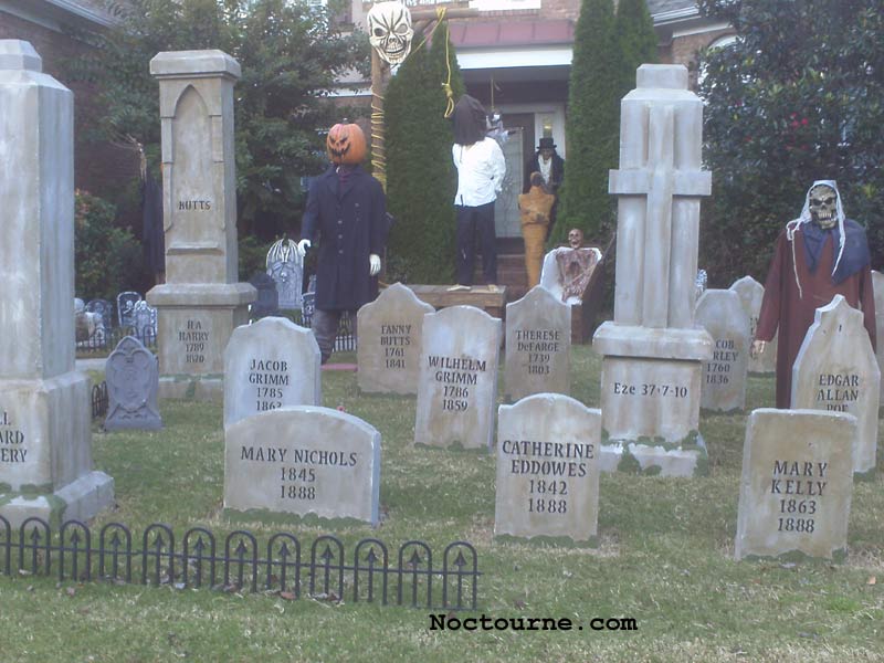 Haunt View of Graveyard with Gallows Executioner, Ghoul, Mummy and Corpse in Coffin