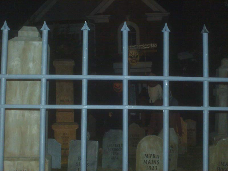 Night View Graveyard Cemetery Lizzie Borden, Tom Walker, Ichabod Crane, Myra Mains and Cross Head Stones
