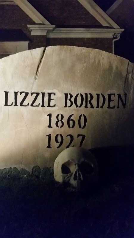 Night View of Front Gate Entrance to Halloween Graveyard Cemetery