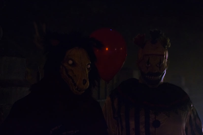 Night View Halloween Graveyard with PennyWise Clown and Wolf Creature