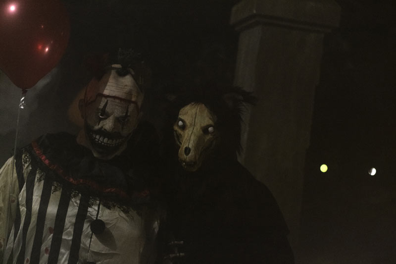 Night View Halloween Graveyard with PennyWise Clown and Wolf Creature 
