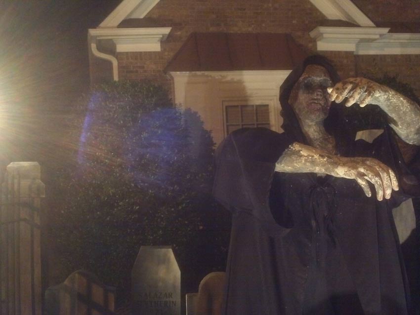 Halloween View of Graveyard Skull Orchard Cemetery